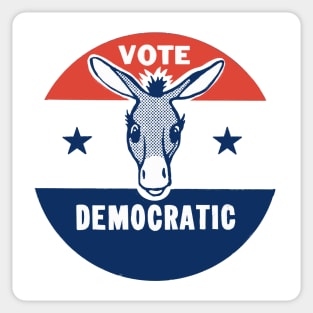 Vote Democratic / Vintage Style Pin Design Sticker